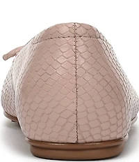 Naturalizer Ashlyn Snake Embossed Leather Bow Ballet Flats