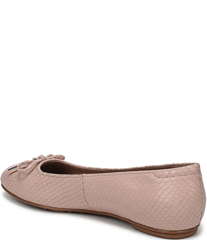 Naturalizer Ashlyn Snake Embossed Leather Bow Ballet Flats