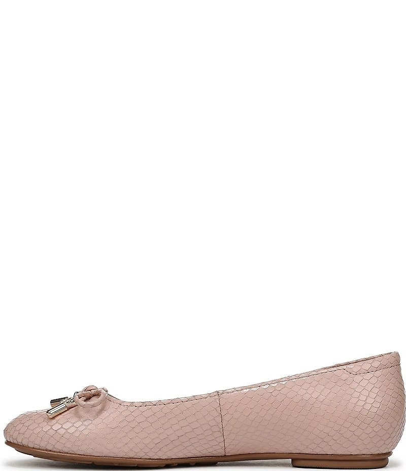 Naturalizer Ashlyn Snake Embossed Leather Bow Ballet Flats