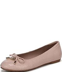 Naturalizer Ashlyn Snake Embossed Leather Bow Ballet Flats