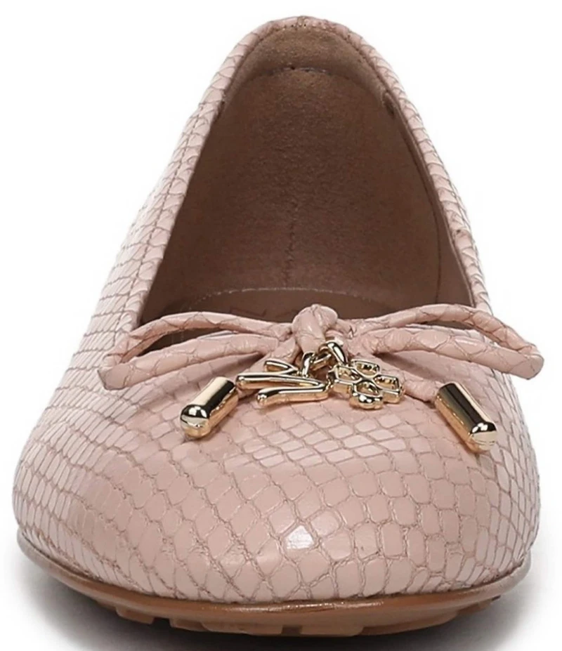 Naturalizer Ashlyn Snake Embossed Leather Bow Ballet Flats