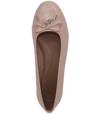 Naturalizer Ashlyn Snake Embossed Leather Bow Ballet Flats