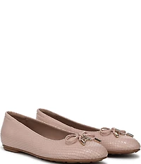 Naturalizer Ashlyn Snake Embossed Leather Bow Ballet Flats