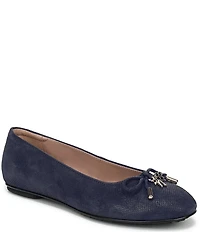 Naturalizer Ashlyn Snake Embossed Suede Bow Ballet Flats