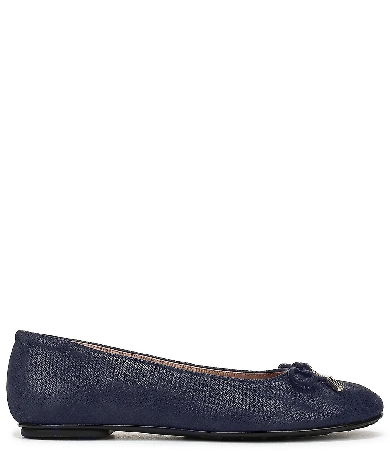 Naturalizer Ashlyn Snake Embossed Suede Bow Ballet Flats