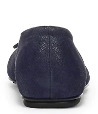 Naturalizer Ashlyn Snake Embossed Suede Bow Ballet Flats