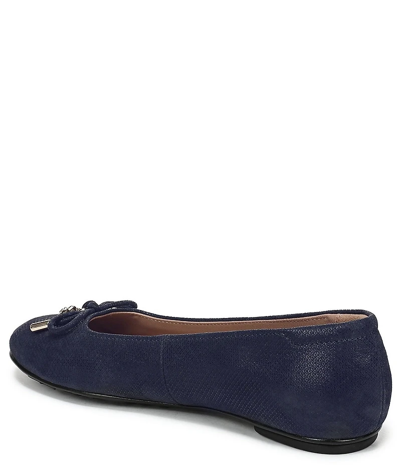 Naturalizer Ashlyn Snake Embossed Suede Bow Ballet Flats