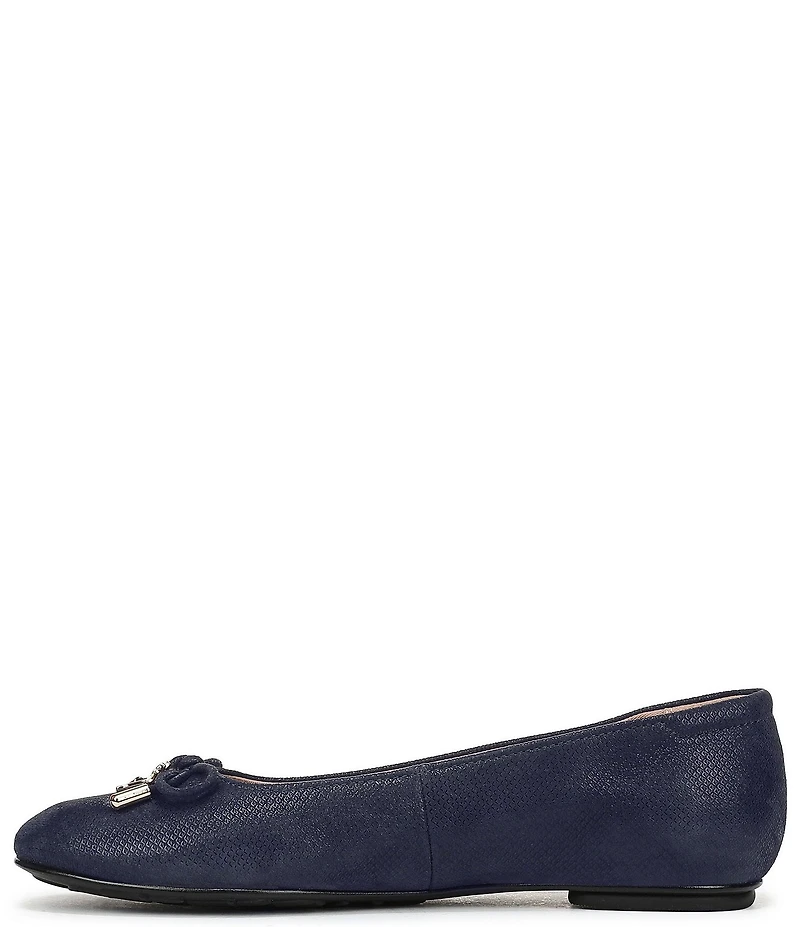 Naturalizer Ashlyn Snake Embossed Suede Bow Ballet Flats