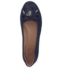 Naturalizer Ashlyn Snake Embossed Suede Bow Ballet Flats