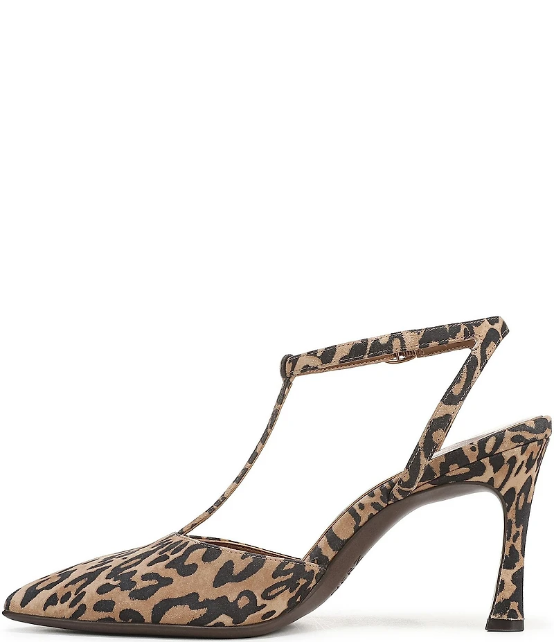 Naturalizer Astrid Cheetah Print Suede T-Strap Dress Pumps