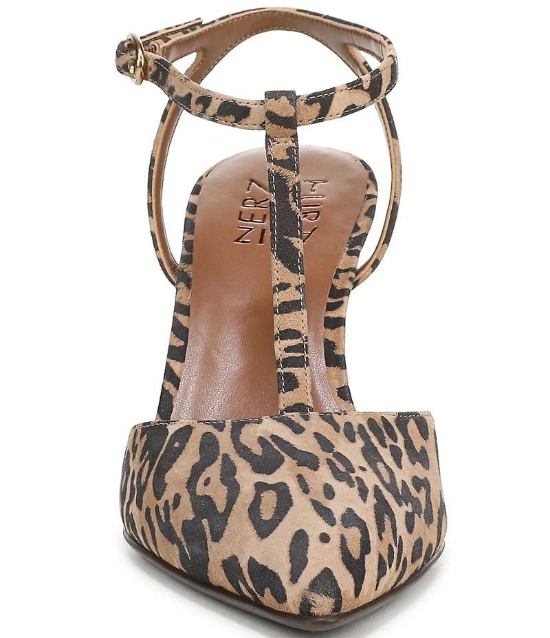Naturalizer Astrid Cheetah Print Suede T-Strap Dress Pumps