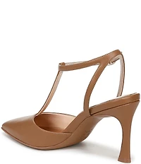 Naturalizer Astrid Leather Pointed Toe T-Strap Dress Pumps