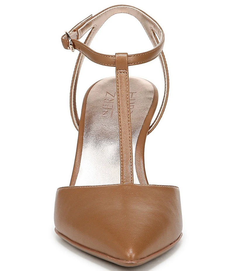 Naturalizer Astrid Leather Pointed Toe T-Strap Dress Pumps