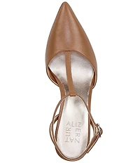 Naturalizer Astrid Leather Pointed Toe T-Strap Dress Pumps
