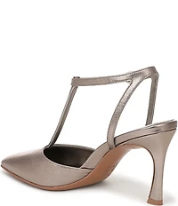 Naturalizer Astrid Leather Pointed Toe T-Strap Dress Pumps