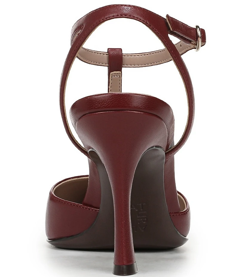 Naturalizer Astrid Leather Pointed Toe T-Strap Dress Pumps