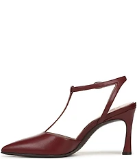 Naturalizer Astrid Leather Pointed Toe T-Strap Dress Pumps