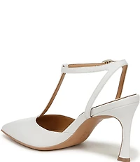 Naturalizer Astrid Leather Pointed Toe T-Strap Dress Pumps
