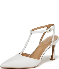 Naturalizer Astrid Leather Pointed Toe T-Strap Dress Pumps