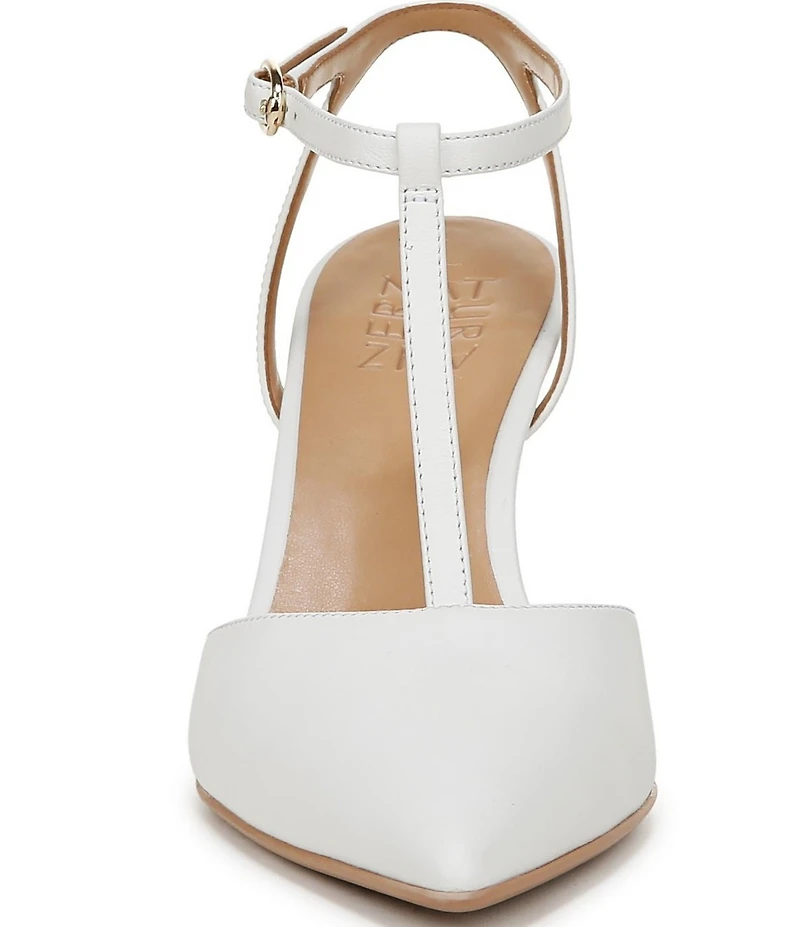 Naturalizer Astrid Leather Pointed Toe T-Strap Dress Pumps