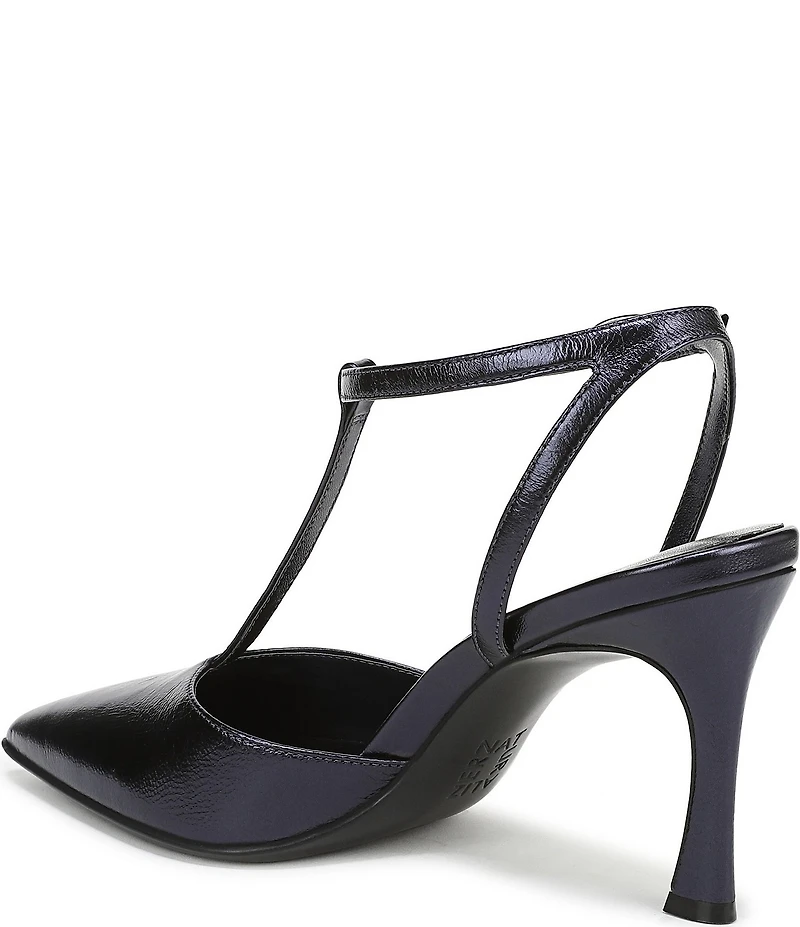 Naturalizer Astrid Leather Pointed Toe T-Strap Dress Pumps