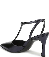 Naturalizer Astrid Leather Pointed Toe T-Strap Dress Pumps