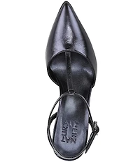 Naturalizer Astrid Leather Pointed Toe T-Strap Dress Pumps