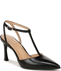 Naturalizer Astrid Leather Pointed Toe T-Strap Dress Pumps