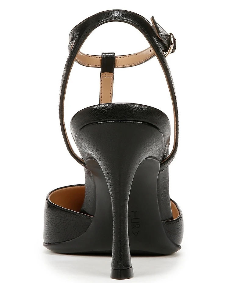 Naturalizer Astrid Leather Pointed Toe T-Strap Dress Pumps