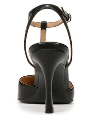 Naturalizer Astrid Leather Pointed Toe T-Strap Dress Pumps