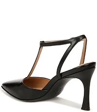 Naturalizer Astrid Leather Pointed Toe T-Strap Dress Pumps