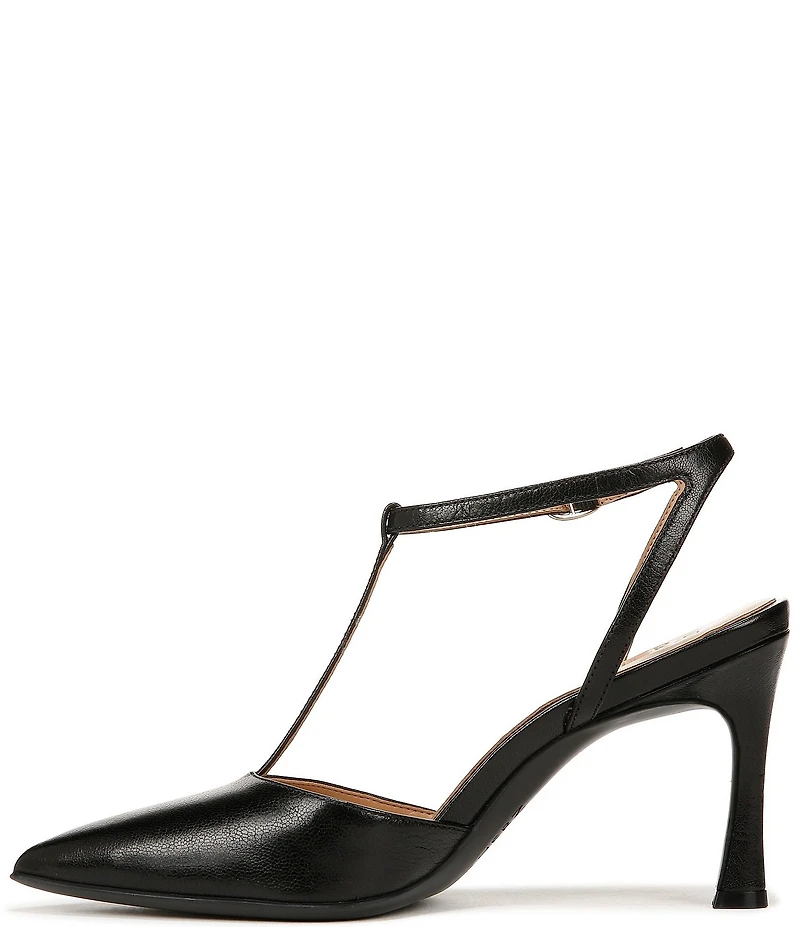 Naturalizer Astrid Leather Pointed Toe T-Strap Dress Pumps