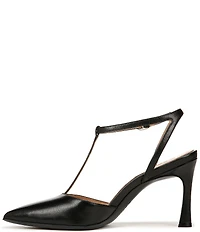 Naturalizer Astrid Leather Pointed Toe T-Strap Dress Pumps