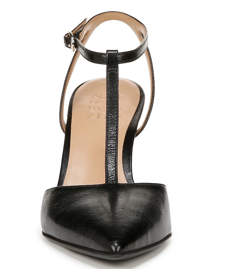 Naturalizer Astrid Leather Pointed Toe T-Strap Dress Pumps