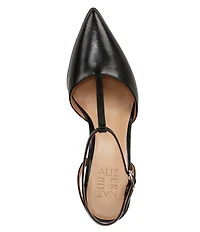 Naturalizer Astrid Leather Pointed Toe T-Strap Dress Pumps