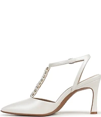 Naturalizer Astrid Pearl and Rhinestone Pointed Toe T-Strap Dress Pumps