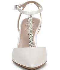 Naturalizer Astrid Pearl and Rhinestone Pointed Toe T-Strap Dress Pumps