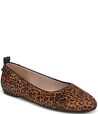 Naturalizer Ava Leopard Print Calf Hair Round Toe Ballet Flats