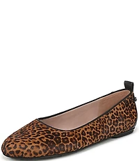 Naturalizer Ava Leopard Print Calf Hair Round Toe Ballet Flats
