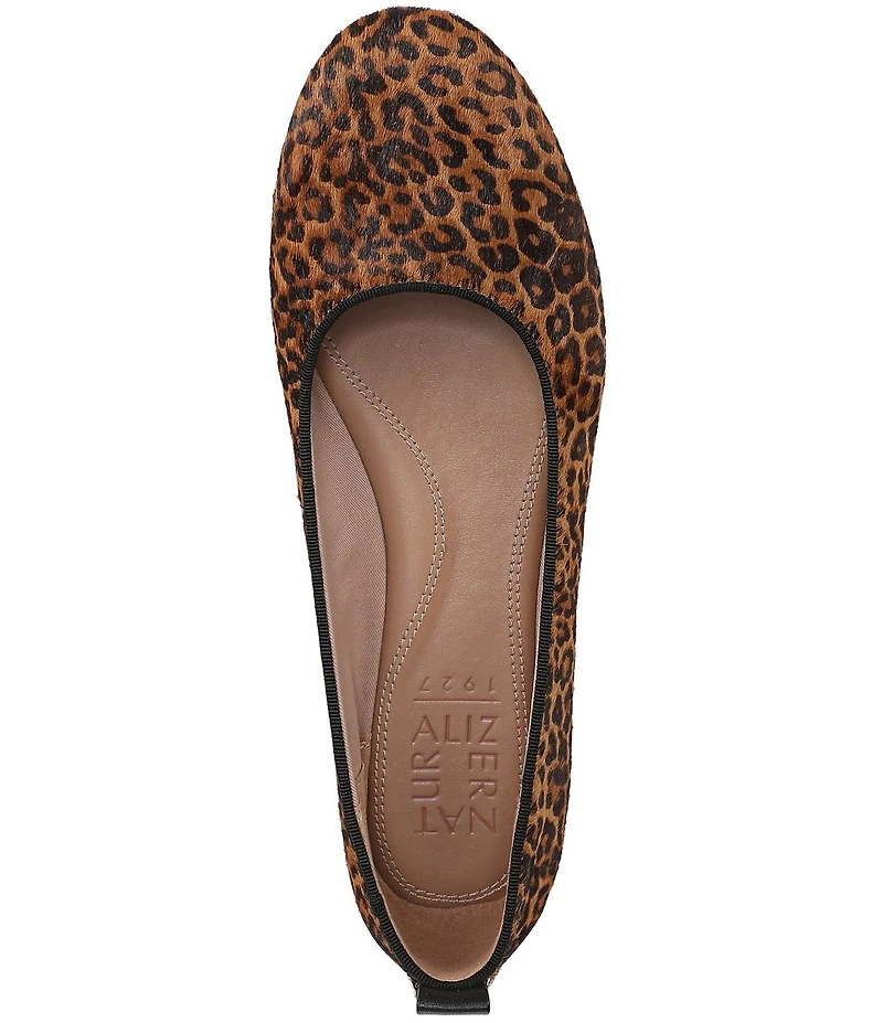 Naturalizer Ava Leopard Print Calf Hair Round Toe Ballet Flats