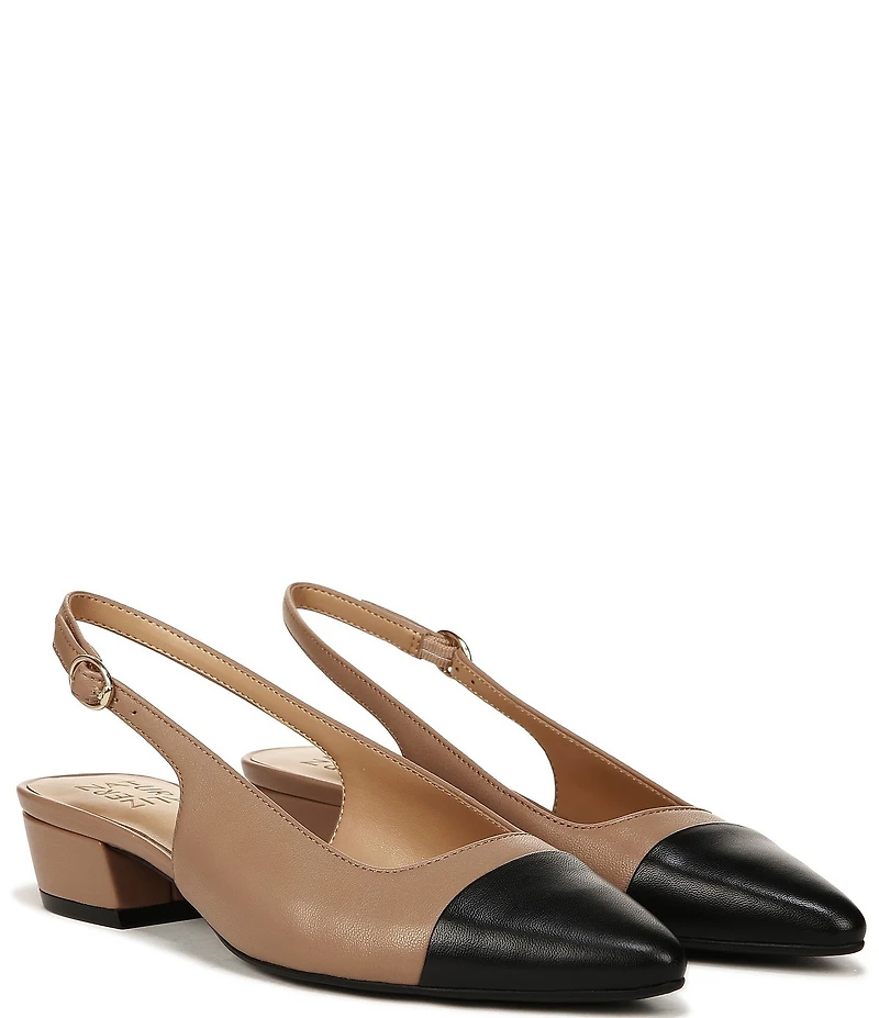 Naturalizer Banks Leather Cap Toe Slingback Dress Pumps