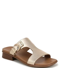 Naturalizer Beach Leather T-Strap Slide Sandals