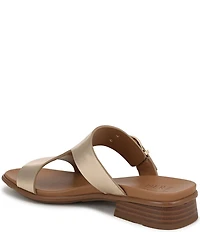 Naturalizer Beach Leather T-Strap Slide Sandals
