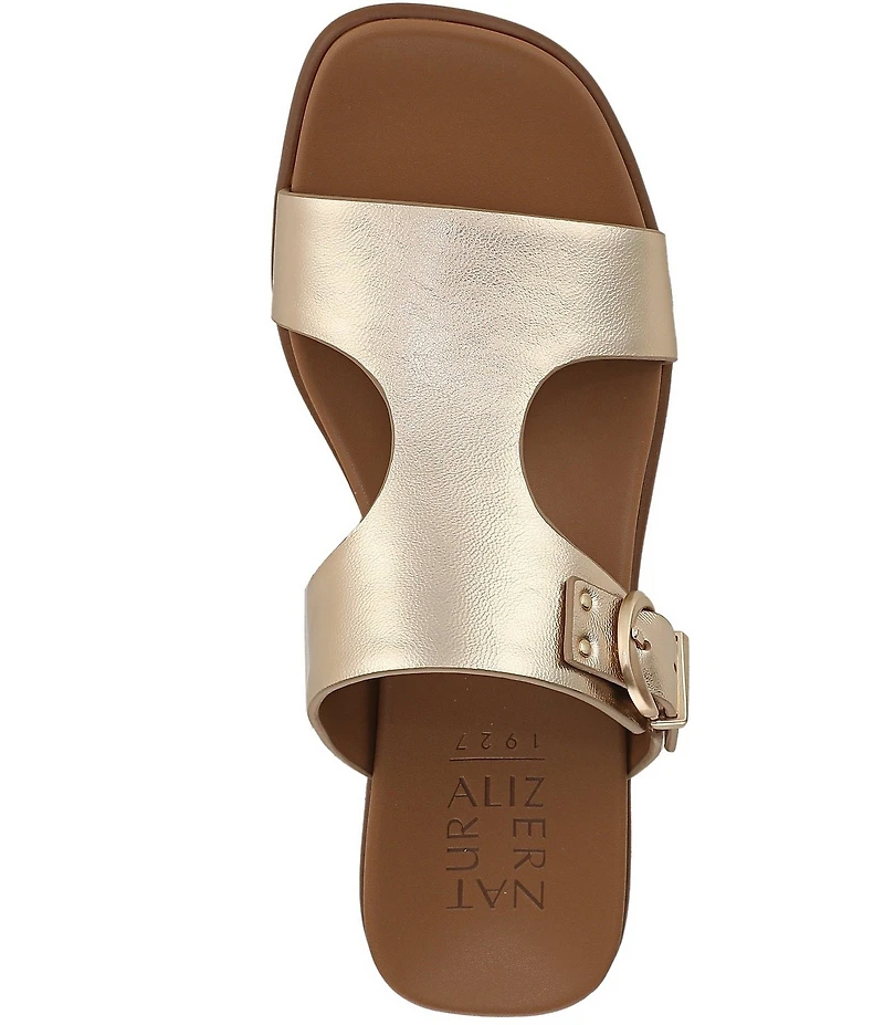 Naturalizer Beach Leather T-Strap Slide Sandals