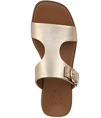 Naturalizer Beach Leather T-Strap Slide Sandals