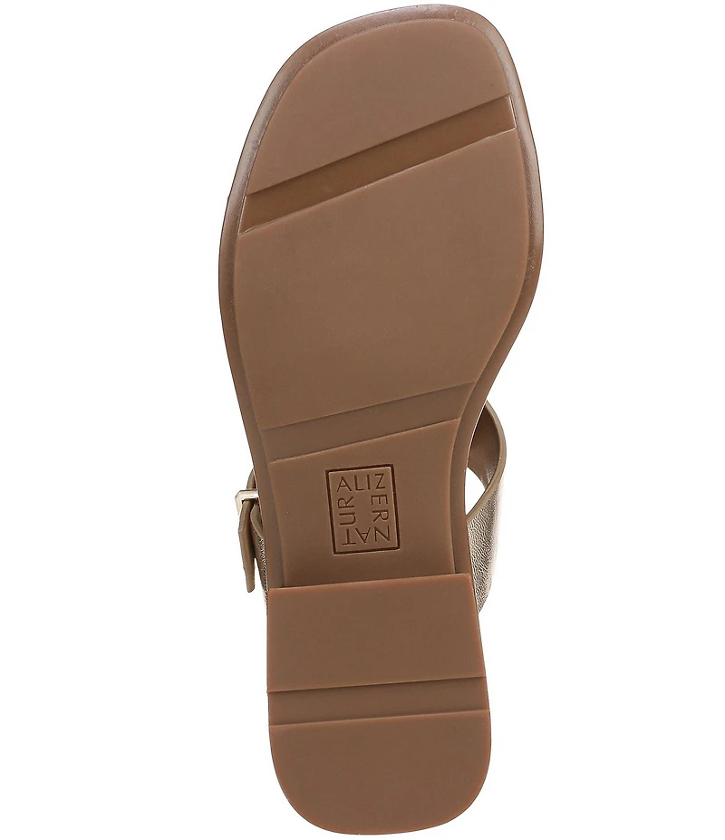 Naturalizer Beach Leather T-Strap Slide Sandals