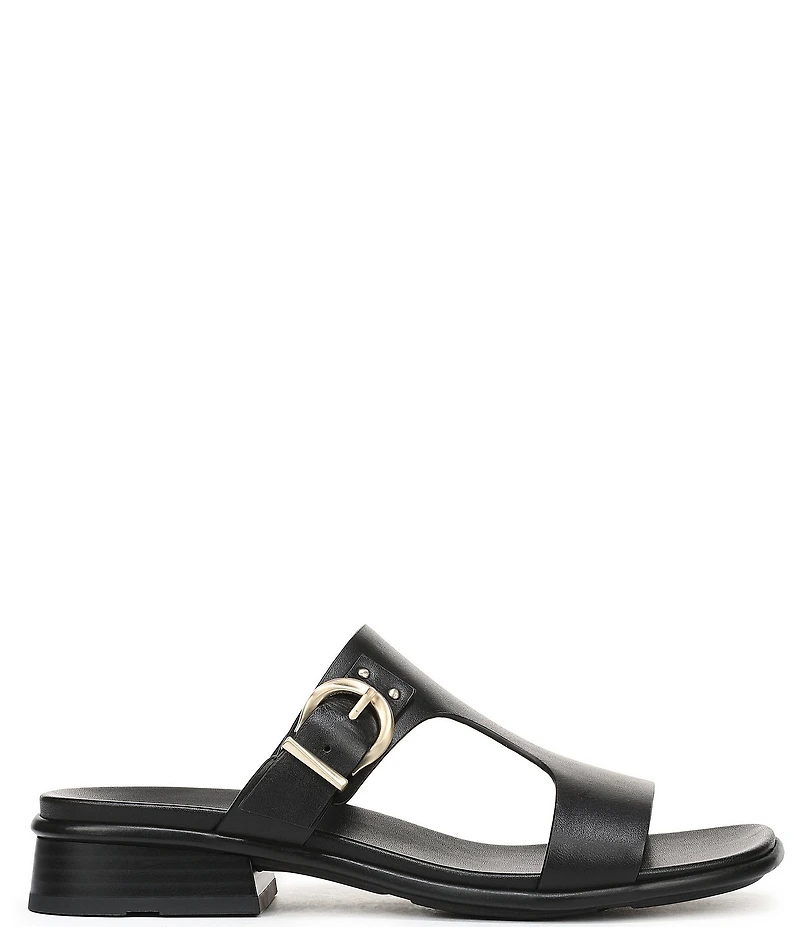 Naturalizer Beach Leather T-Strap Slide Sandals