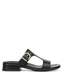 Naturalizer Beach Leather T-Strap Slide Sandals