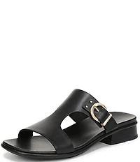 Naturalizer Beach Leather T-Strap Slide Sandals