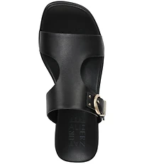 Naturalizer Beach Leather T-Strap Slide Sandals